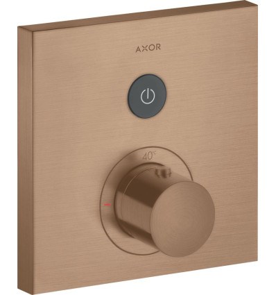Bateria termostatyczna do 1 odbiornika, kwadratowa, podtynkowa Czerwony Złoty Szczotkowany AXOR ShowerSelect Axor (36714310)