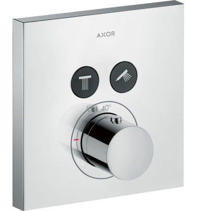 Bateria termostatyczna do 2 odbiorników, kwadratowy, podtynkowa Chrom AXOR ShowerSolutions Axor (36715000)