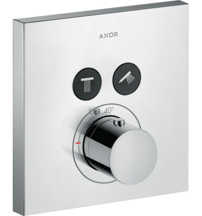 Bateria termostatyczna do 2 odbiorników, kwadratowy, podtynkowa Chrom Polerowany AXOR ShowerSolutions Axor (36715020)