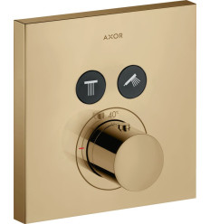 Bateria termostatyczna do 2 odbiorników, kwadratowy, podtynkowa Brąz Polerowany AXOR ShowerSolutions Axor (36715130)