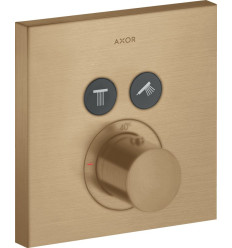 Bateria termostatyczna do 2 odbiorników, kwadratowy, podtynkowa Brąz Szczotkowany AXOR ShowerSolutions Axor (36715140)
