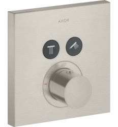 Bateria termostatyczna do 2 odbiorników, kwadratowy, podtynkowa Stal Szlachetna Optyczna AXOR ShowerSolutions Axor (36715800)