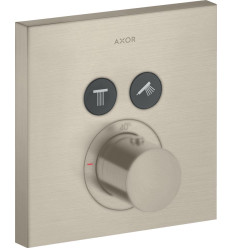 Bateria termostatyczna do 2 odbiorników, kwadratowy, podtynkowa Nikiel Szczotkowany AXOR ShowerSolutions Axor (36715820)