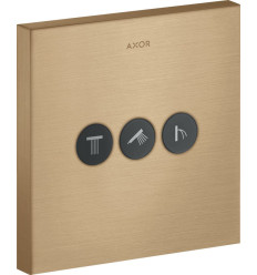 Zawór odcinający do 3 odbiorników, kwadratowy, podtynkowy Brąz Szczotkowany AXOR ShowerSelect Axor (36717140)