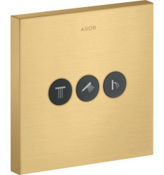 Zawór odcinający do 3 odbiorników, kwadratowy, podtynkowy Złoty Optyczny Szczotkowany AXOR ShowerSelect Axor (36717250)