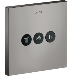 Zawór odcinający do 3 odbiorników, kwadratowy, podtynkowy Czarny Chrom Polerowany AXOR ShowerSelect Axor (36717330)