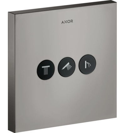 Zawór odcinający do 3 odbiorników, kwadratowy, podtynkowy Czarny Chrom Polerowany AXOR ShowerSelect Axor (36717330)