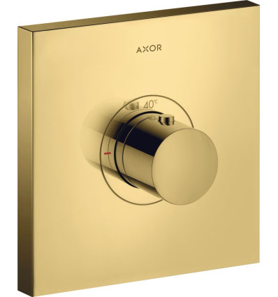 Bateria termostatyczna HighFlow, kwadratowa, podtynkowa Złoty Optyczny Polerowany AXOR ShowerSelect Axor (36718990)