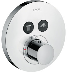Bateria termostatyczna do 2 odbiorników, okrągła, podtynkowa Chrom Polerowany AXOR ShowerSolutions Axor (36723020)