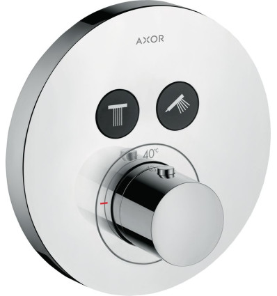 Bateria termostatyczna do 2 odbiorników, okrągła, podtynkowa Chrom Polerowany AXOR ShowerSolutions Axor (36723020)