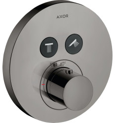 Bateria termostatyczna do 2 odbiorników, okrągła, podtynkowa Czarny Chrom Polerowany AXOR ShowerSolutions Axor (36723330)