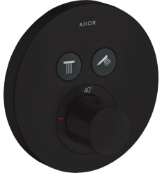 Bateria termostatyczna do 2 odbiorników, okrągła, podtynkowa Czarny Matowy AXOR ShowerSolutions Axor (36723670)