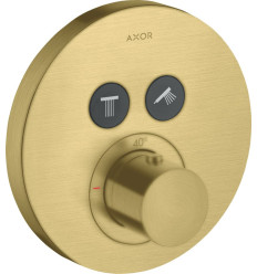 Bateria termostatyczna do 2 odbiorników, okrągła, podtynkowa Mosiądz Szczotkowany AXOR ShowerSolutions Axor (36723950)