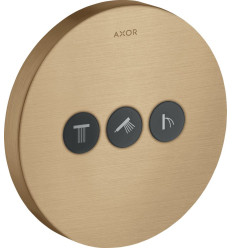 Zawór odcinający do 3 odbiorników, okrągły, podtynkowy Brąz Szczotkowany AXOR ShowerSelect Axor (36727140)