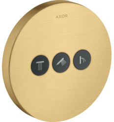 Zawór odcinający do 3 odbiorników, okrągły, podtynkowy Złoty Optyczny Szczotkowany AXOR ShowerSelect Axor (36727250)
