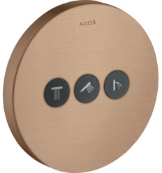 Zawór odcinający do 3 odbiorników, okrągły, podtynkowy Czerwony Złoty Szczotkowany AXOR ShowerSelect Axor (36727310)