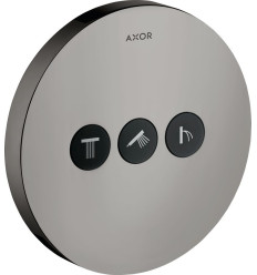 Zawór odcinający do 3 odbiorników, okrągły, podtynkowy Czarny Chrom Polerowany AXOR ShowerSelect Axor (36727330)
