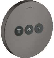 Zawór odcinający do 3 odbiorników, okrągły, podtynkowy Czarny Chrom Szczotkowany AXOR ShowerSelect Axor (36727340)