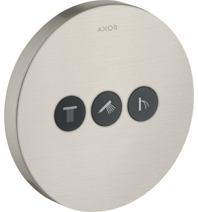 Zawór odcinający do 3 odbiorników, okrągły, podtynkowy Stal Szlachetna Optyczna AXOR ShowerSelect Axor (36727800)