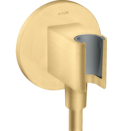 Przyłącze węża prysznicowego z uchwytem, okrągłe Złoty Optyczny Szczotkowany AXOR ShowerSolutions Axor (36733250)