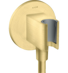 Przyłącze węża prysznicowego z uchwytem, okrągłe Mosiądz Szczotkowany AXOR ShowerSolutions Axor (36733950)