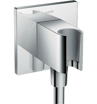 Przyłącze węża prysznicowego z uchwytem, kwadratowe Chrom AXOR ShowerSolutions Axor (36734000)