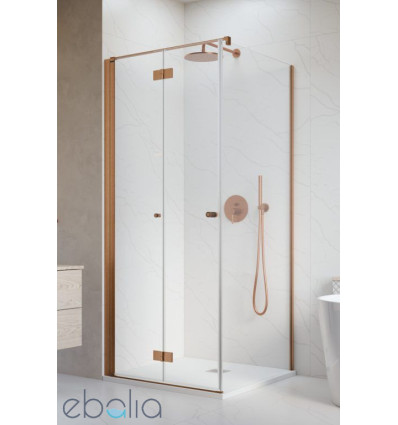 Kabina prysznicowa 80x70 Nes Brushed Copper KDJ B Radaway (10025080-93-01L + 10039070-01-01)