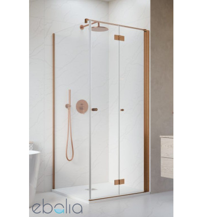 Kabina prysznicowa 80x70 Nes Brushed Copper KDJ B Radaway (10025080-93-01R + 10039070-01-01)