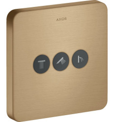 Zawór odcinający do 3 odbiorników, softsquare, podtynkowy Brąz Szczotkowany AXOR ShowerSelect Axor (36773140)