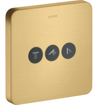 Zawór odcinający do 3 odbiorników, softsquare, podtynkowy Złoty Optyczny Szczotkowany AXOR ShowerSelect Axor (36773250)