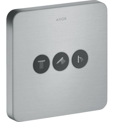 Zawór odcinający do 3 odbiorników, softsquare, podtynkowy Chrom Szczotkowany AXOR ShowerSelect Axor (36773260)