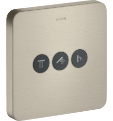 Zawór odcinający do 3 odbiorników, softsquare, podtynkowy Nikiel Szczotkowany AXOR ShowerSelect Axor (36773820)