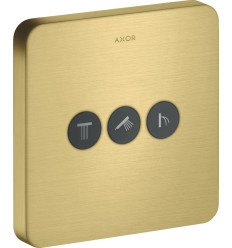 Zawór odcinający do 3 odbiorników, softsquare, podtynkowy Mosiądz Szczotkowany AXOR ShowerSelect Axor (36773950)