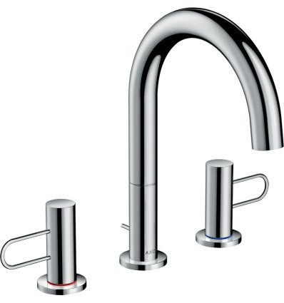 3-otworowa bateria umywalkowa 160 z uchwytami Loop i kompletem odpływowym z cięgłem Chrom AXOR Uno Axor (38054000)