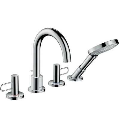 4-otworowa bateria na brzeg wanny z uchwytami Loop Chrom AXOR Uno Axor (38445000)