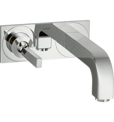 Jednouchwytowa bateria umywalkowa z uchwytem Pin, wylewką 160 mm i płytką, ścienna, podtynkowa AXOR Citterio Axor (39112000)