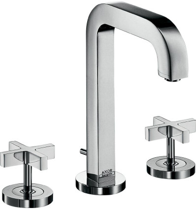 3-otworowa bateria umywalkowa 170 z uchwytami krzyżowymi, rozetami, wylewką 140 mm i kompletem AXOR Citterio Axor (39133000)