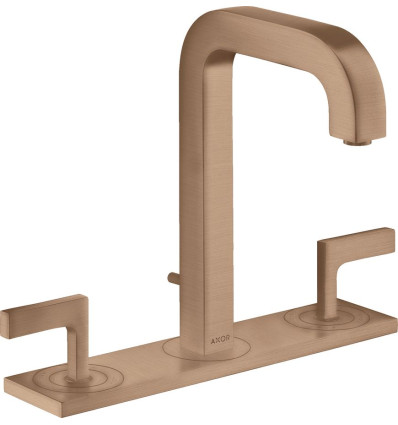 3-otworowa bateria umywalkowa 170 z uchwytami jednoramiennymi, płytką i wylewką 140 mm z AXOR Citterio Axor (39136310)