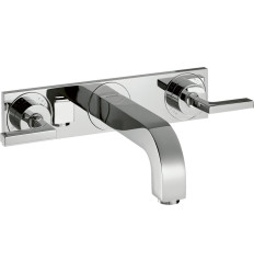 3-otworowa bateria umywalkowa z uchwytami jednoramiennymi, płytką i wylewką 226 mm, ścienna, AXOR Citterio Axor (39148000)