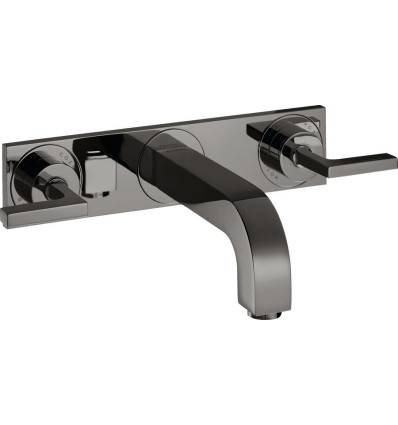 3-otworowa bateria umywalkowa z uchwytami jednoramiennymi, płytką i wylewką 226 mm, ścienna, AXOR Citterio Axor (39148330)