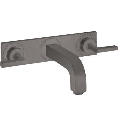 3-otworowa bateria umywalkowa z uchwytami jednoramiennymi, płytką i wylewką 226 mm, ścienna, AXOR Citterio Axor (39148340)