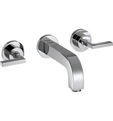 3-otworowa bateria umywalkowa z uchwytami jednoramiennymi, rozetami i wylewką 162 mm, ścienna, AXOR Citterio Axor (39315000)