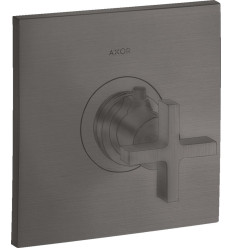 Bateria termostatyczna HighFlow z uchwytem krzyżowym, podtynkowa Czarny Chrom Szczotkowany AXOR Citterio Axor (39716340)