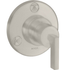 Zawór odcinająco-przełączający Trio/Quattro z uchwytem jednoramiennym, podtynkowy Stal Szlachetna AXOR Citterio Axor (39920800)
