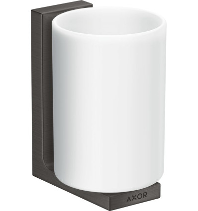 Kubek na szczoteczki do zębów Czarny Chrom Szczotkowany AXOR Universal Rectangular Axor (42604340)