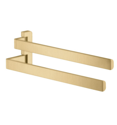 Wieszak na ręczniki, 2-ramienny Złoty Optyczny Szczotkowany AXOR Universal Softsquare Axor (42821250)