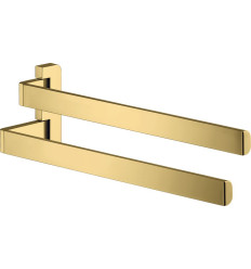 Wieszak na ręczniki, 2-ramienny Złoty Optyczny Polerowany AXOR Universal Softsquare Axor (42821990)