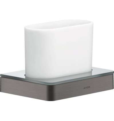 Kubek na szczoteczki do zębów Czarny Chrom Szczotkowany AXOR Universal Softsquare Axor (42834340)