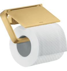 Uchwyt na papier toaletowy z osłoną Złoty Optyczny Szczotkowany AXOR Universal Softsquare Axor (42836250)