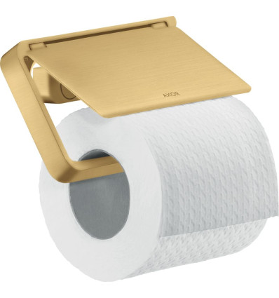Uchwyt na papier toaletowy z osłoną Złoty Optyczny Szczotkowany AXOR Universal Softsquare Axor (42836250)